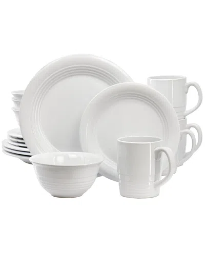 Martha Stewart Everyday 16pc Round Stoneware Dinnerware Set In White
