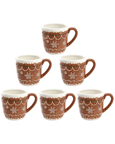 Martha Stewart Everyday 18oz Ceramic Holiday Gingerbread Mug In Brown