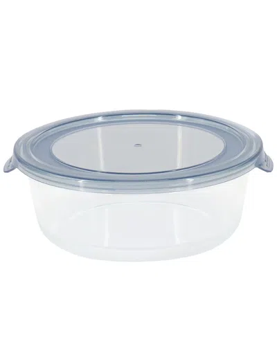 Martha Stewart 32 Ounce Round Glass Storage Container In Grey In Blue