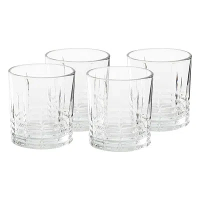 Martha Stewart Everyday Calista 4 Piece 11.5 Ounce Double Old Fashioned Glassware Set In Clear