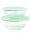 Martha Stewart Everyday Clifftop 4pc Glass Bowl Set With Lids
