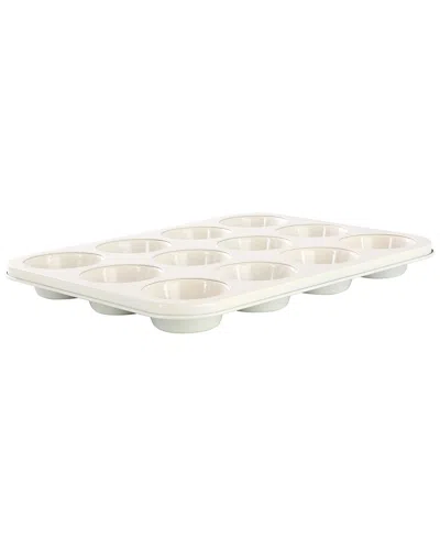 Martha Stewart Everyday Color Bake 12-cup Nonstick Steel Muffin Pan In White