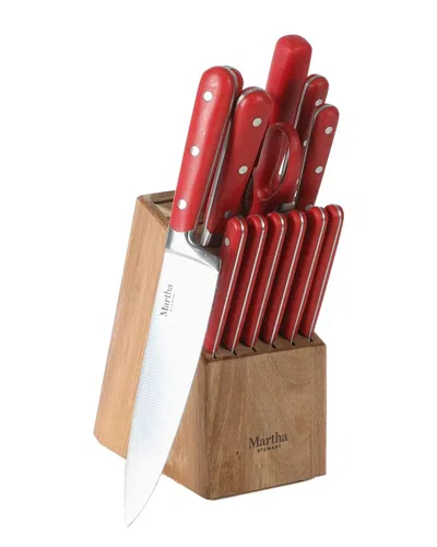 MARTHA STEWART MARTHA STEWART EVERYDAY EASTWALK 14PC STAINLESS STEEL CUTLERY BLOCK SET