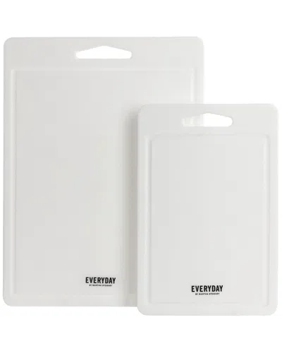 Martha Stewart Everyday Fayer 2pc Polypropylene 16in & 12in Cutting Board Set In White