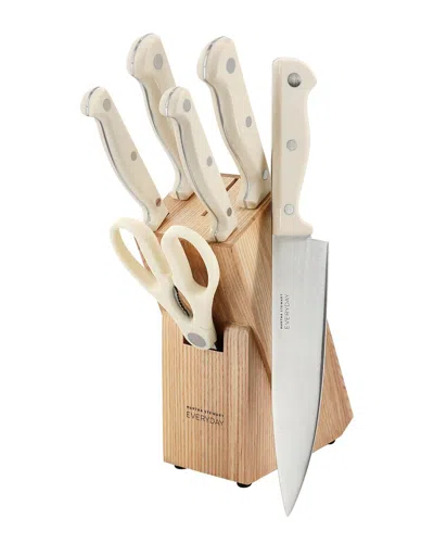 Martha Stewart Everyday Keswick 7pc Stainless Steel Cutlery & Wood Block Set In Neutral