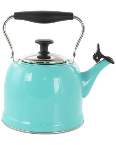 Martha Stewart Everyday Lily Pond 2.2qt Stainless Steel Tea Kettle In Green