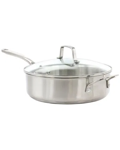 Martha Stewart Everyday Midvale 4qt Stainless Steel Sautž Pan With Lid In Metallic