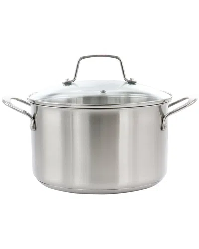 Martha Stewart Everyday Midvale 5qt Stainless Steel Dutch Oven With Lid In Gray