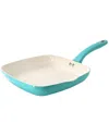 Martha Stewart Everyday Rexford 10in Ceramic Nonstick Aluminum Square Grill Pan