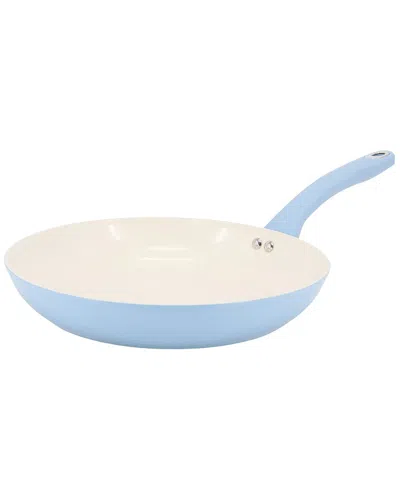 Martha Stewart Everyday Rexford 12in Ceramic Nonstick Aluminum Frying Pan In Blue