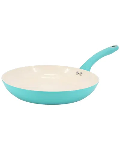 Martha Stewart Everyday Rexford 12in Ceramic Nonstick Aluminum Frying Pan In Blue
