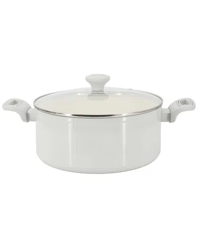 Martha Stewart Everyday Rexford 5qt Ceramic Nonstick Aluminum Dutch Oven With Lid In White