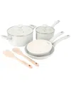 Martha Stewart Everyday Rexford 8pc Ceramic Nonstick Aluminum Cookware Set
