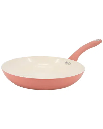 Martha Stewart Everyday Rexford 9.5in Ceramic Nonstick Aluminum Frying Pan In Pink