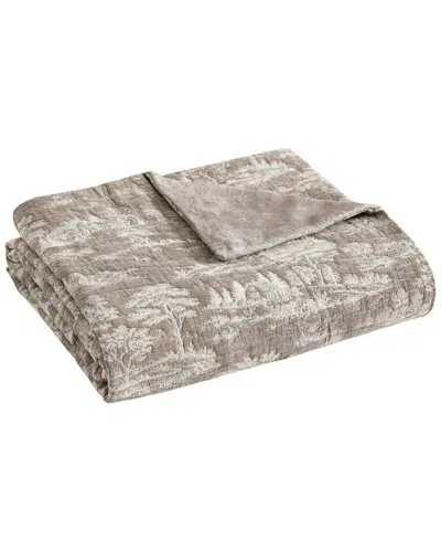 Martha Stewart Farmhouse Toile Cotton Throw In Neutral