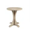 Martha Stewart Fatima Round Accent Table, Reclaimed Wheat Color In Brown