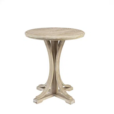 Martha Stewart Fatima Round Accent Table, Reclaimed Wheat Color In Brown