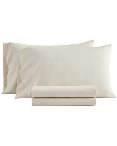 Martha Stewart Faux Bois Cotton Sheet Set In Brown