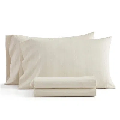 Martha Stewart Faux Bois Cotton Sheet Set In Light Beige