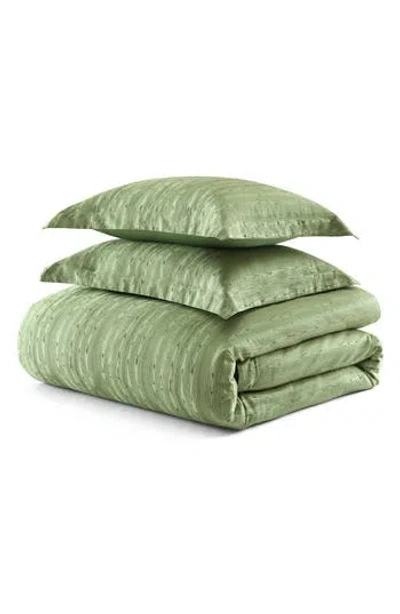 Martha Stewart Faux Bois Jacquard Duvet Cover Set In Green