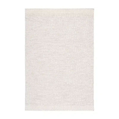 Martha Stewart Faye Stripe Loomed Indoor Rectangular Area Rug In White