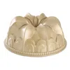 Martha Stewart Festive Holiday 9.3 Inch X 3.9 Inch Cast Aluminum Cake Pan In Gold