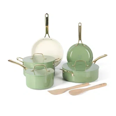 Martha Stewart Galway 10-pc. Cookware Set In Green