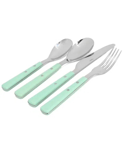Martha Stewart Garden Cottage 16pc Stainless Steel Flatware Set In Green