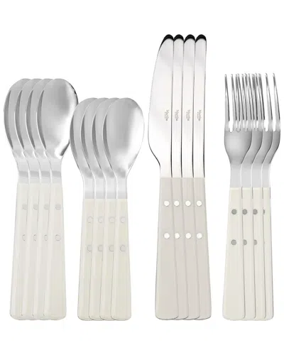 Martha Stewart Garden Cottage 16pc Stainless Steel Flatware Set In Cream