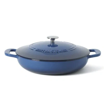 Martha Stewart Gatwick 3.5-quart Enameled Cast Iron Braiser With Lid In Blue