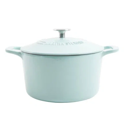 Martha Stewart Gatwick 7-quart Enameled Cast Iron Dutch Oven With Lid In Blue