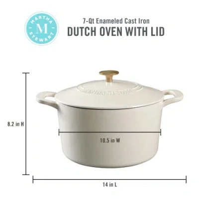 Martha Stewart Gatwick 7-quart Enameled Cast Iron Dutch Oven With Lid In Gray