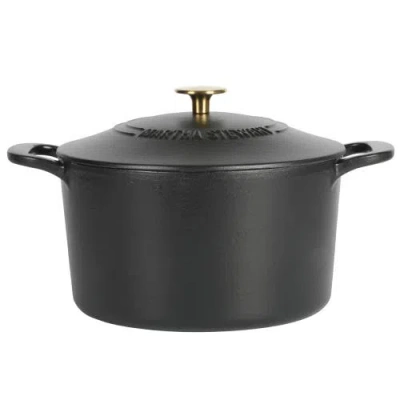 Martha Stewart Gatwick 7-quart Enameled Cast Iron Dutch Oven With Lid In Black