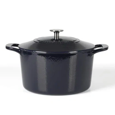 Martha Stewart Gatwick 7-quart Enameled Cast Iron Dutch Oven With Lid In Blue