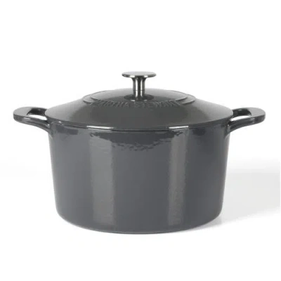 Martha Stewart Gatwick 7-quart Enameled Cast Iron Dutch Oven With Lid In Gray
