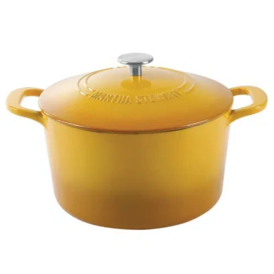 Martha Stewart Gatwick 7-quart Enameled Cast Iron Dutch Oven With Lid In Yellow