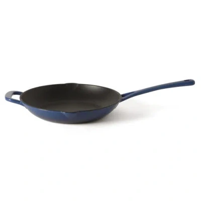 Martha Stewart Gatwick Enameled Cast Iron Skillet, Oven Safe In Blue