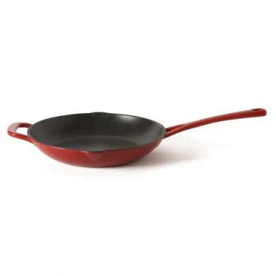 Martha Stewart Gatwick Enameled Cast Iron Skillet, Oven Safe In Red