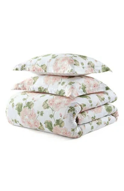 Martha Stewart Geranium Bloom Cotton Sateen Duvet Set