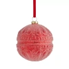 Martha Stewart Glass Ball Macaroon Christmas Ornament In Red