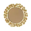 Martha Stewart Gold Gingko Leaf Round Wall Mirror 30.5" In Gold