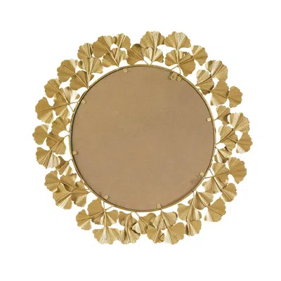 Martha Stewart Gold Gingko Leaf Round Wall Mirror 30.5"