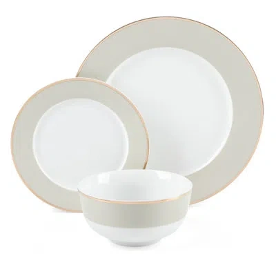 Martha Stewart Gracie Lane Ceramic Dinnerware Set - Service For 4 In Gray