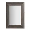 Martha Stewart Gray Rectangular Wood And Rattan Wall Mirror In Gray