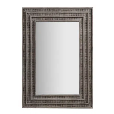 Martha Stewart Gray Rectangular Wood And Rattan Wall Mirror