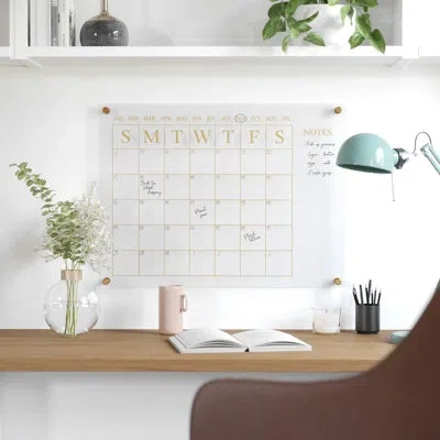 Martha Stewart Grayson Premium Acrylic Monthly Wall Calendar With Notes Section In Yellow
