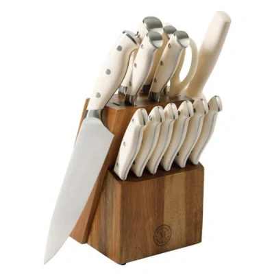 Martha Stewart Greeley 14-piece High-carbon Stainless Steel Knife Block Set In Neutral