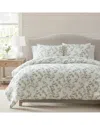 Martha Stewart Hazel Floral 100% Cotton Printed 2 Layer Cotton Ga In White
