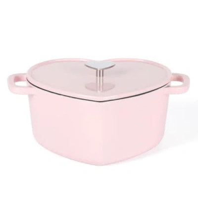 Martha Stewart Heart-shaped 4-quart Enameled Cast Iron Dutch Oven In Pink