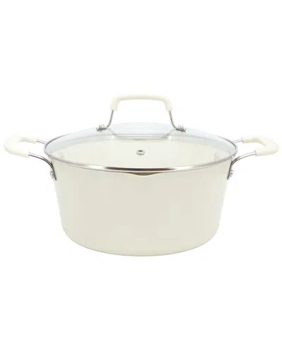 Martha Stewart Heathland 4.4qt Aluminum Ceramic Nonstick Dutch Oven In White